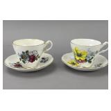 Royal Ascot Porcelain Teacups with Saucers