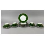 J. A. Stall Co Green Porcelain Coffee Set