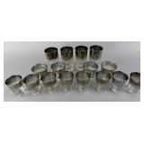 Set of Metallic-Rimmed Glass Tumblers
