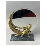 Gold-Tone Metal Crescent Moon Mirror