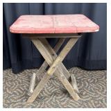 Folding Wooden Table with Red Painted Top