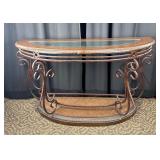 Decorative Metal Frame Console Table With Glass