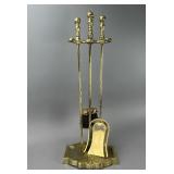Brass Fireplace Tool Set, Four-Piece