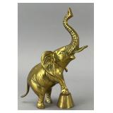 Brass Elephant Figurine with Raised Trunk