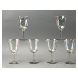 Set of Six Iridescent Stemmed Glasses