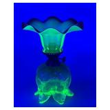 Uranium Glass Lamp with Metal Components