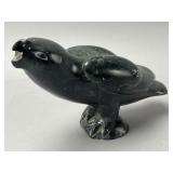 P. Swiak Black Stone Bird Sculpture