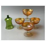 Set of Iridescent Glass Dessert Cups & Votive