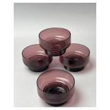 Set of Four Purple Glass Bowls