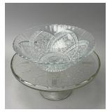 Clear Glass Pedestal Cake Stand with Bowl