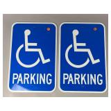 Pair of Handicap Parking Signs, Metal
