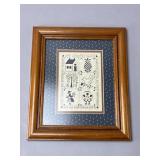 Framed Decorative Print with Family Imagery