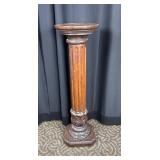 Italian Wooden Fluted Column Pedestal