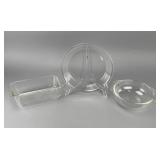 Set of Three Pyrex Glass Baking Dishes