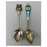 Sterling Silver Spoons with Enamel Handles