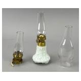 Set of Three Glass Lamp Chimneys