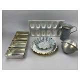 Set of Six Metal Kitchen Pans and Containers