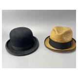 Stetson Bowler Hat and Knox Straw Fedora
