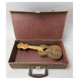 Wooden Ukulele with Leather Case