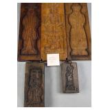Carved Wooden Boards William Mary Orange Folk Art