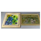 Two Framed Oil Paintings on Canvas