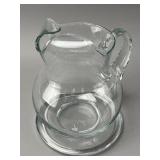 Clear Glass Pitcher with Circular Base