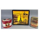 Grouping of Three Decorative Metal Tins
