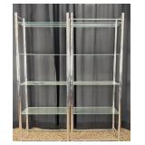 Metal Framed Glass Shelves, Later Example