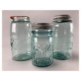 Three Ball Mason Jars with Metal Lids