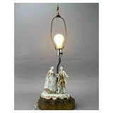 Porcelain Figural Lamp, 18th-Century Couple
