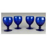 Cobalt Blue Glass Goblet Set