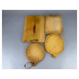Set of Four Wooden Cutting Boards or Platters