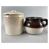Two Ceramic Containers, One with Lid