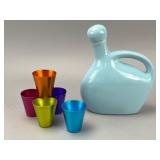 Mohawk Ceramic Pitcher & Steel Shot Glasses