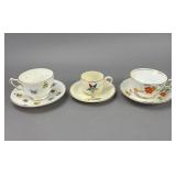 Crown Staffordshire Teacups with Saucers