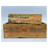 Two Vintage Wooden Cheese Boxes
