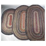 Braided Oval Textile Rugs, Multicolor