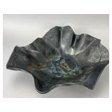 Price Black Ceramic Bowl with Ruffled Edge