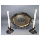 Barbour Silver Co. Silver-Plated Platter & Holders