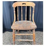 Traditional Wooden Chair With Turned Spindles