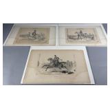 Paul Frï¿½dï¿½ric Lithographs of Mounted Soldiers