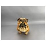Ceramic Seated Bulldog Figurine, Glossy Finish