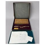 Walnut Presentation Box with Gold Pens