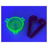 MW & C Meerschaum Pipe Case, Uranium Glass Ashtray