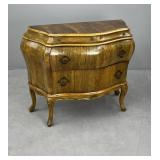 Italian Rococo Style Walnut Bombe Chest