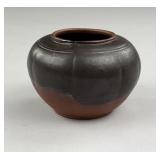 Japanese Red River Pottery Half-Glazed Vessel