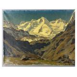 Alpine Landscape Oil Painting on Stretched Canvas