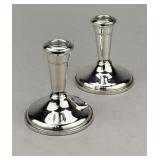 PR Frank M. Whiting Sterling Candle Holders 3-3/4"