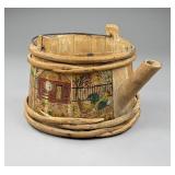 Artist Signed Folk Art Wood Spot Jug