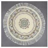 Indian Floral Medallion Wool Foyer Rug 3